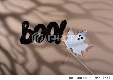Halloween background with text Boo Halloween background with text Boo 95421631