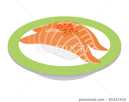 Illustration of nigiri sushi with salmon Illustration of nigiri sushi with salmon 95422430