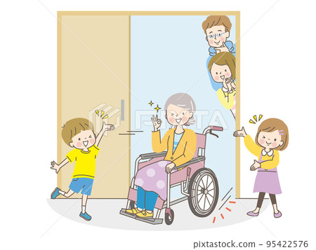 Senior woman in wheelchair and barrier-free housing 95422576