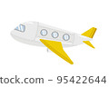 一架帶有黃色翅膀的飛機的插圖 一架帶有黃色翅膀的飛機的插圖 95422644