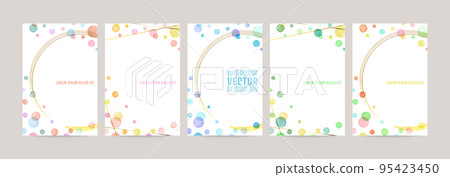 Card set with watercolor dot decoration 95423450