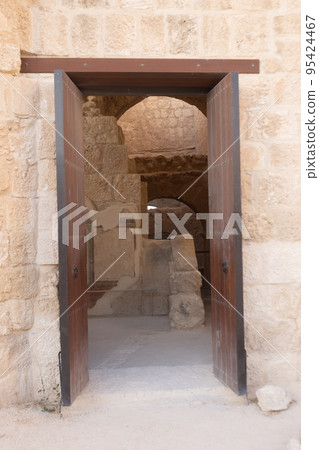 Mount Herodion and the ruins of the fortress of King Herod inside an artificial crater. The Judaean Desert, West Bank. Mount Herodion and the ruins of the fortress of King Herod inside an artificial crater. The Judaean Desert, West Bank. 95424467