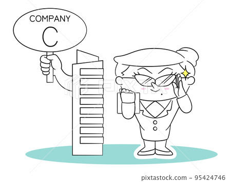 Set of office building and business woman Set of office building and business woman 95424746