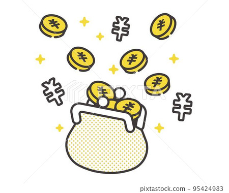 錢包/硬幣/積累/投資中貨幣增加圖像的矢量圖解材料 95424983