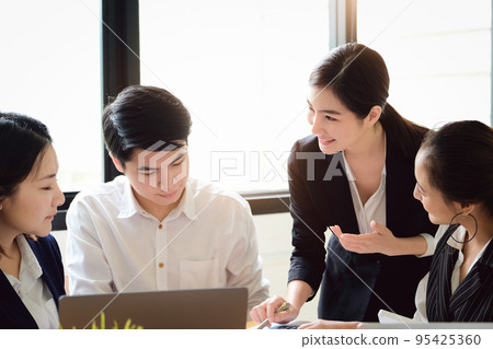 Start-up Business, a team of young entrepreneurs working together to increase profits into the company to increase business potential. 95425360