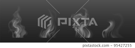 Tea smoke, coffee cup, food steam or vapor clouds 95427255