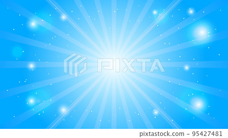 Rays of light in the water, light blue universe, fizzy of carbonic acid. Vector illustration background material 95427481