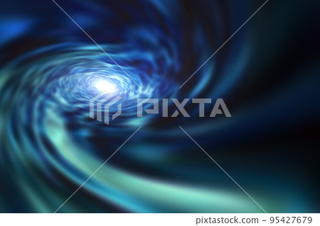 Background material with the image of a warp in outer space (image of a wormhole / black hole) 95427679