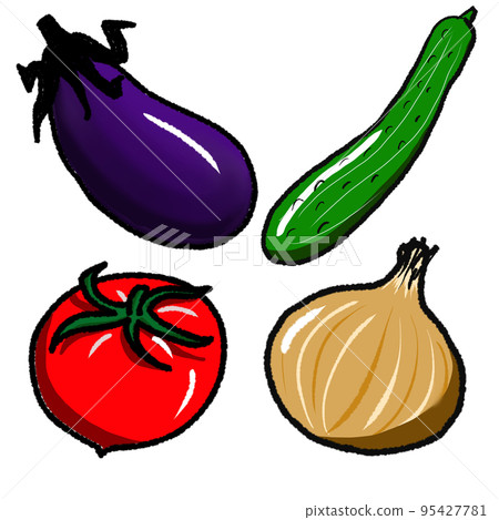 蔬菜(茄子、黃瓜、番茄、洋蔥) 蔬菜(茄子、黃瓜、番茄、洋蔥) 95427781
