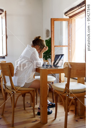 Frustrated business woman feels panic shock after business failure, bad news online sitting in office with laptop, stressed upset woman employee worried about bankruptcy,exhausted tired of overwork. Frustrated business woman feels panic shock after business failure, bad news online sitting in office with laptop, stressed upset woman employee worried about bankruptcy,exhausted tired of overwork. 95427846