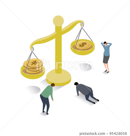 等距_對日元貶值和代表日元貶值的餘額感到悲傷的人 等距_對日元貶值和代表日元貶值的餘額感到悲傷的人 95428038