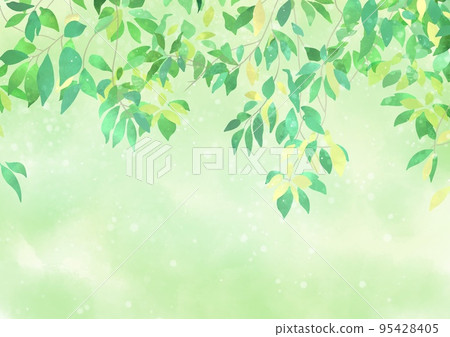Watercolor leaves background illustration 95428405