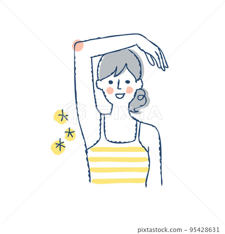 young woman with armpit hair removal young woman with armpit hair removal 95428631
