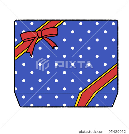 Dot pattern gift wrapped with ribbon Dot pattern gift wrapped with ribbon 95429032