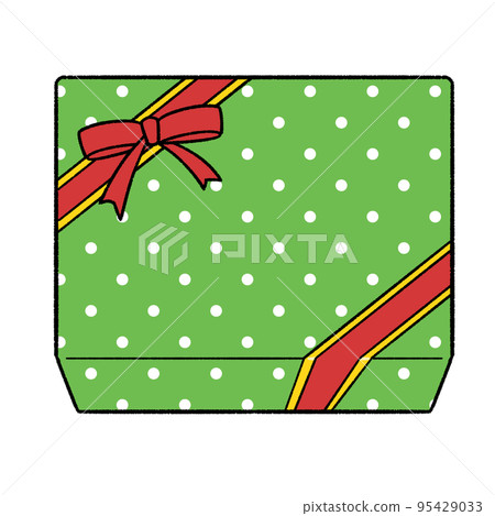 Dot pattern gift wrapped with ribbon Dot pattern gift wrapped with ribbon 95429033