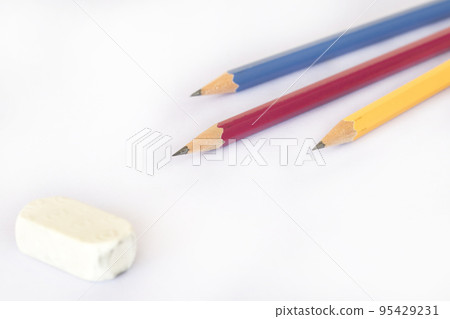 pencils with rubber eraser stationary for writing arrangement flat lay style pencils with rubber eraser stationary for writing arrangement flat lay style 95429231
