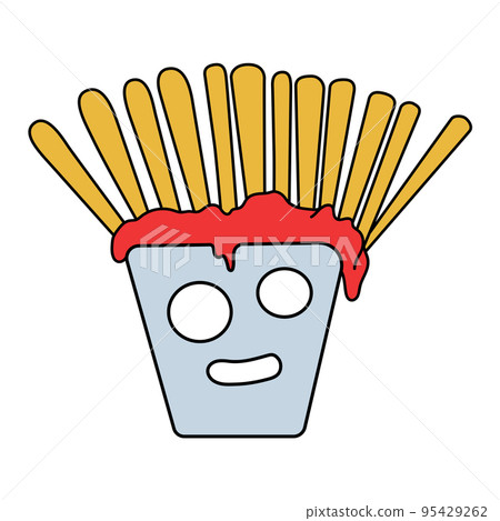 French fries in the bag - paraphrase of the geoglyph The Face from Nazca French fries in the bag - paraphrase of the geoglyph The Face from Nazca 95429262
