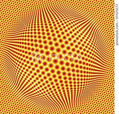 Abstract geometric pattern of hexagons magnified in the middle Abstract geometric pattern of hexagons magnified in the middle 95429272