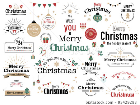 Christmas illustration logo design icon set 95429288