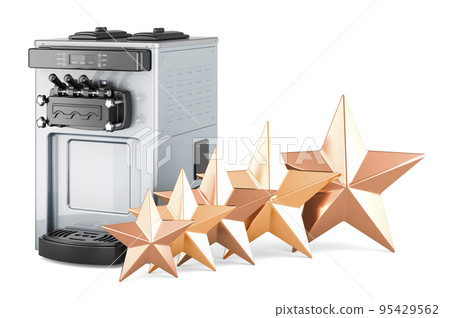 Commercial ice cream machine with five golden stars. 3D rendering 95429562