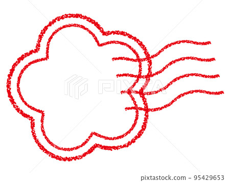 Crayon material flower postmark/stamp decoration 95429653