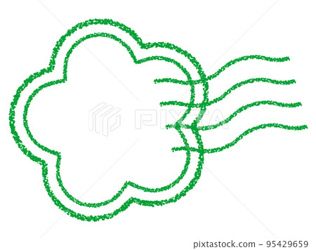 Crayon material flower postmark/stamp decoration 95429659