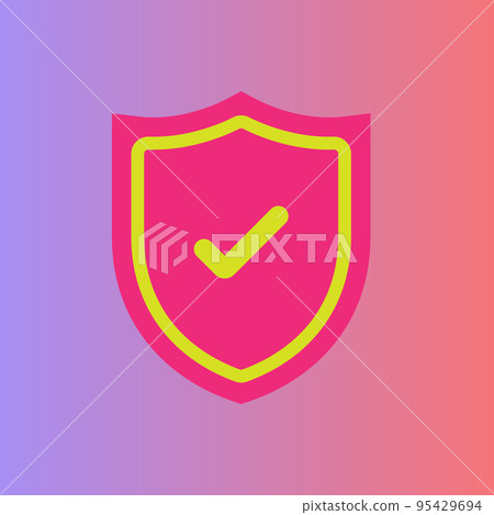 Shield with check mark or approve icon Shield with check mark or approve icon 95429694