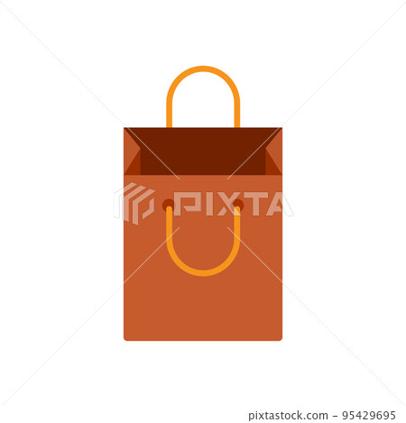 Flat colored shopping bag icon for your design Flat colored shopping bag icon for your design 95429695