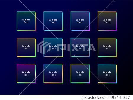 Icon set with neon style design 95431897