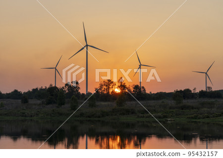 renewable energy with wind turbines 95432157