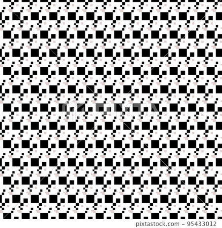 abstract seamless vector pattern made of black and wehite rectangles, distorted checkerboard style 95433012