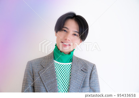 Stylish and cool men's fashion portrait Korean fashion trend Ennui Generation Z Stylish and cool men's fashion portrait Korean fashion trend Ennui Generation Z 95433658