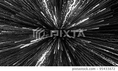 3D rendering of bright particles fill the space with jets of energy and light 95433872