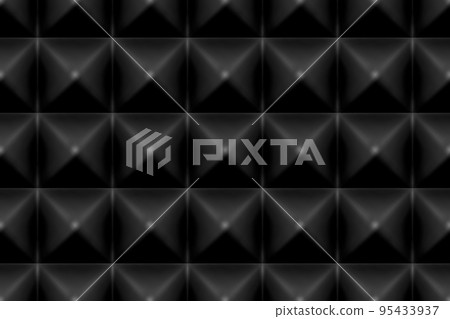 Black acoustic sound proof pyramid foam seamless pattern 95433937