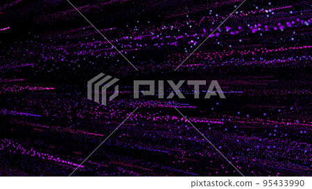 3D rendering of bright multi-colored particles fill the space with jets of energy and light 3D rendering of bright multi-colored particles fill the space with jets of energy and light 95433990