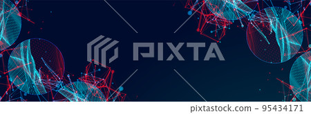 Modern science or technology elements. Trendy abstract background. Cyberspace surface illustration. Vector. Modern science or technology elements. Trendy abstract background. Cyberspace surface illustration. Vector. 95434171