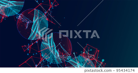 Modern science or technology elements. Trendy abstract background. Cyberspace surface illustration. Vector. Modern science or technology elements. Trendy abstract background. Cyberspace surface illustration. Vector. 95434174