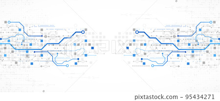Abstract technology concept. Circuit board, high computer color background. Vector illustration with space for content, web - template, business tech presentation. 95434271