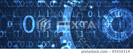 Abstract technology background. Numbers of different colors and sizes. Science style.Vector Abstract technology background. Numbers of different colors and sizes. Science style.Vector 95434314