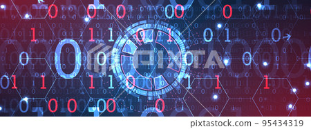 Abstract technology background. Numbers of different colors and sizes. Science style.Vector Abstract technology background. Numbers of different colors and sizes. Science style.Vector 95434319