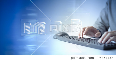 Document Management System DMS Online Database and automated processes to manage files in an organization effectively with ERP, enterprise business technology. businessman using virtual screen. Document Management System DMS Online Database and automated processes to manage files in an organization effectively with ERP, enterprise business technology. businessman using virtual screen. 95434432