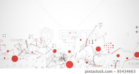 Technology background with plexus effect. Big data concept. Binary computer code. Vector illustration. Technology background with plexus effect. Big data concept. Binary computer code. Vector illustration. 95434663