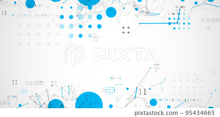 Technology background with plexus effect. Big data concept. Binary computer code. Vector illustration. 95434665