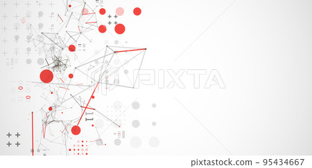 Technology background with plexus effect. Big data concept. Binary computer code. Vector illustration. Technology background with plexus effect. Big data concept. Binary computer code. Vector illustration. 95434667