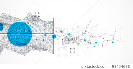 Modern square science or technology elements. Trendy abstract background. Cyberspace surface illustration. Vector. 95434688