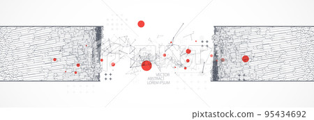 Modern square science or technology elements. Trendy abstract background. Cyberspace surface illustration. Vector. 95434692