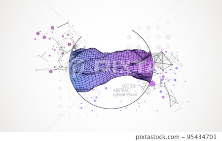 Modern science or technology elements. Trendy abstract background. Cyberspace surface illustration. Vector. 95434701