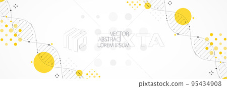 Science template, wallpaper or banner with a DNA molecules. Vector 95434908