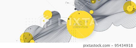 Modern science or technology abstract background. Wireframe spot surface illustration. Vector. 95434918