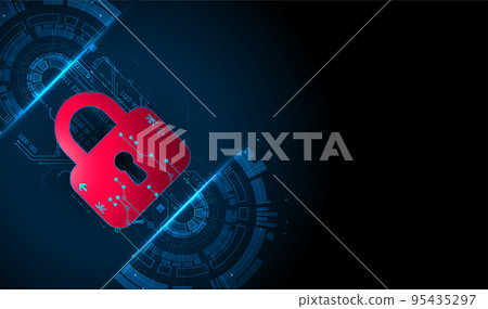 Personal data security Illustrates cyber data or information privacy idea. Color abstract  internet technology. 95435297